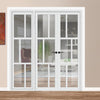 Urban Ultimate® Room Divider Milan 6 Pane Door Pair DD6422C with Matching Side - Clear Glass - Colour & Height Options