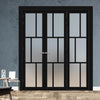 Urban Ultimate® Room Divider Milan 6 Pane Door Pair DD6422F - Frosted Glass with Full Glass Side - Colour & Size Options