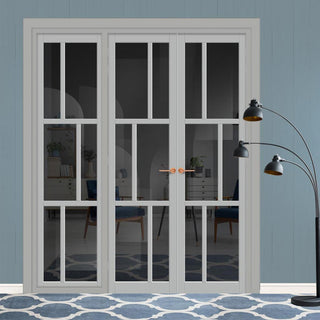 Image: Urban Ultimate® Room Divider Milan 6 Pane Door Pair DD6422T - Tinted Glass with Matching Side - Colour & Size Options
