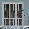Urban Ultimate® Room Divider Milan 6 Pane Door Pair DD6422T - Tinted Glass with Full Glass Side - Colour & Size Options