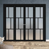 Urban Ultimate® Room Divider Milan 6 Pane Door Pair DD6422F - Frosted Glass with Full Glass Sides - Colour & Size Options