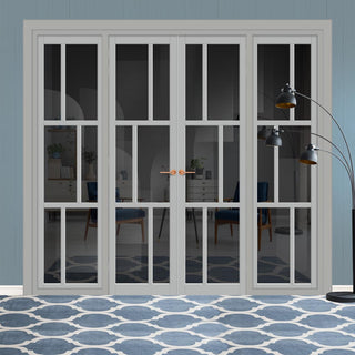 Image: Urban Ultimate® Room Divider Milan 6 Pane Door Pair DD6422T - Tinted Glass with Matching Sides - Colour & Size Options
