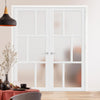 Eco-Urban Milan 6 Pane Solid Wood Internal Door Pair UK Made DD6422SG Frosted Glass - Eco-Urban® Cloud White Premium Primed