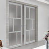 Handmade Eco-Urban Milan 6 Pane Double Evokit Pocket Door DD6422SG Frosted Glass - Colour & Size Options