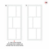 Urban Ultimate® Room Divider Milan 6 Pane Door Pair DD6422C with Matching Sides - Clear Glass - Colour & Height Options