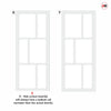 Urban Ultimate® Room Divider Milan 6 Pane Door Pair DD6422C with Matching Side - Clear Glass - Colour & Height Options
