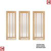 Minimalist Wardrobe Door & Frame Kit - Two Lincoln Glazed Oak Doors - Frosted Glass - Unfinished