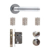 Augustus Bathroom Door Handle Pack - Satin Chrome/Polished Chrome