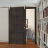 Saturn Tubular Stainless Steel Sliding Track & Montreal Dark Grey Ash Door - Prefinished