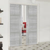 Montreal Double Evoki Pocket Doors -Light Grey Ash - Prefinished