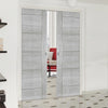 Montreal Double Evokit Pocket Doors - Light Grey Ash - Prefinished