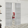 Montreal Double Absolute Evokit Pocket Door -Light Grey Ash - Prefinished