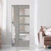 Montreal Single Absolute Evokit Pocket Door -Light Grey Ash - Prefinished - Clear Glass