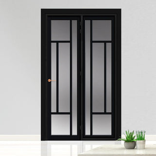 Image: Urban Ultimate® Room Divider Morningside 5 Pane Door DD6437F - Frosted Glass with Matching Side - Colour & Size Options