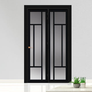 Image: Urban Ultimate® Room Divider Morningside 5 Pane Door DD6437F - Frosted Glass with Full Glass Side - Colour & Size Options