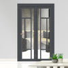 Urban Ultimate® Room Divider Morningside 5 Pane Door DD6437C with Matching Side - Clear Glass - Colour & Height Options