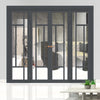 Urban Ultimate® Room Divider Morningside 5 Pane Door Pair DD6437C with Matching Sides - Clear Glass - Colour & Height Options