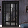 Urban Ultimate® Room Divider Morningside 5 Pane Door DD6437T - Tinted Glass with Full Glass Side - Colour & Size Options