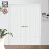 Morningside 5 Panel Solid Wood Internal Door Pair UK Made DD6437 - Eco-Urban® Cloud White Premium Primed