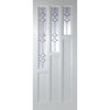 Alexander Lightly Grained Internal PVC Door Pair - Clova Style Sandblasted Glass
