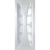 Gretna Lightly Grained Internal PVC Door - Harris Style Sandblasted Glass