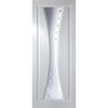 Gretna Lightly Grained Internal PVC Door Pair - Ceres Style Sandblasted Glass