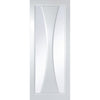 Gretna Lightly Grained Internal PVC Door - Lea Style Sandblasted Glass