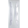 Gretna Lightly Grained Internal PVC Door Pair - Finlay Style Sandblasted Glass