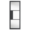 JB Kind Industrial Cosmo Graphite Grey Internal Door - Clear Glass - Laminated - Prefinished