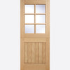 Stable 6L Oak Front Door and Frame Set - Clear Double Glazing