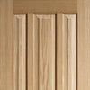 Kilburn 3 Panel Oak Absolute Evokit Double Pocket Door Detail - Unfinished