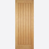 Top Mounted Black Sliding Track & Double Door - Mexicano Oak Doors - Unfinished