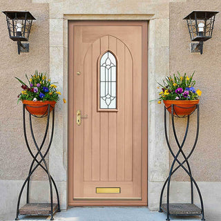 Image: Westminster Oak Door - Black Caming Style Double Glazing