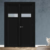 Urban Ultimate® Room Divider Orkney 1 Pane 2 Panel Door DD6403C with Matching Side - Clear Glass - Colour & Height Options