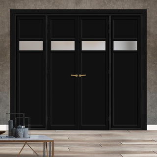 Image: Urban Ultimate® Room Divider Orkney 1 Pane 2 Panel Door Pair DD6403F - Frosted Glass with Matching Sides - Colour & Size Options