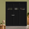 Urban Ultimate® Room Divider Orkney 1 Pane 2 Panel Door Pair DD6403T - Tinted Glass with Matching Side - Colour & Size Options