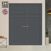 Orkney 3 Panel Solid Wood Internal Door Pair UK Made DD6403 - Eco-Urban® Stormy Grey Premium Primed