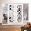 ThruEasi White Room Divider - Orly Clear Glass Primed Door Pair with Full Glass Sides