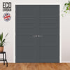 Oslo 7 Panel Solid Wood Internal Door Pair UK Made DD6400 - Eco-Urban® Stormy Grey Premium Primed