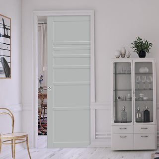 Image: Handmade Eco-Urban® Oslo 7 Panel Single Evokit Pocket Door DD6400 - Colour & Size Options