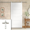 Saturn Tubular Stainless Steel Sliding Track & Palermo Flush Door - White Primed