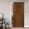 Sirius Tubular Stainless Steel Sliding Track & Pamplona Walnut Door - Prefinished