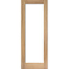Minimalist Wardrobe Door & Frame Kit - Two Pattern 10 Oak Doors - Frosted Glass - Unfinished