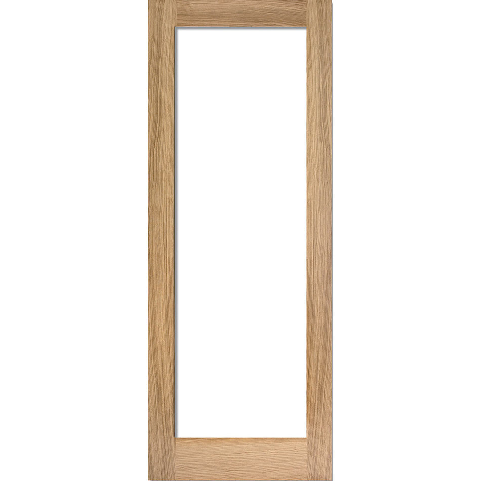Part L Compliant External Shaker 1L Oak Double Door and Frame Set - Clear Double Glazing, From LPD Joinery