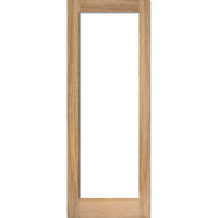 Four Folding Doors & Frame Kit - Pattern 10 Oak 3+1 - Frosted Glass - Unfinished