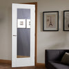 Fire Proof Pattern 10 1 Pane Fire Door - Clear Glass - 1/2 Hour Fire Rated - White Primed