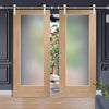 Saturn Tubular Stainless Steel Sliding Track & Pattern 10 Oak Shaker 1 Pane Double Door - Obscure Glass - Prefinished