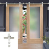Saturn Tubular Stainless Steel Sliding Track & Pattern 10 Oak Shaker 1 Pane Double Door - Obscure Glass - Prefinished
