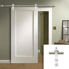Saturn Tubular Stainless Steel Sliding Track & Pattern 10 Style 1 Panel Door - White Primed