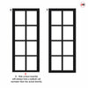 Urban Ultimate® Room Divider Perth 8 Pane Door Pair DD6318T - Tinted Glass with Full Glass Sides - Colour & Size Options